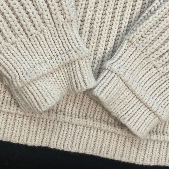 ~ J.Crew Med Cable Knit Sweater Womens Chunky Ribbed Thick Cotton Blend Crewneck - Picture 6 of 13